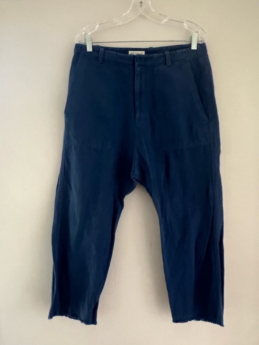 Nili Lotan Navy Relaxed Tapered Chinos